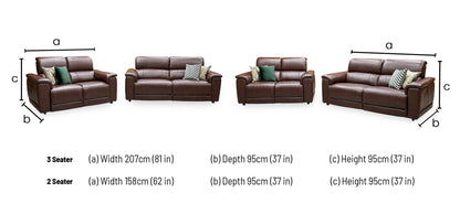 'Genius' Montana Chocolate Brown Leather 3+ 2 Seater Power Recliner Sofa Set with Power Headrests and Power Lumbar Furniture Village