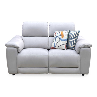 ‘Genius’ Bella Lead Grey 43451 Velvet Fabric 2 Seater Power Recliner Sofa with Power Headrests Furniture Village
