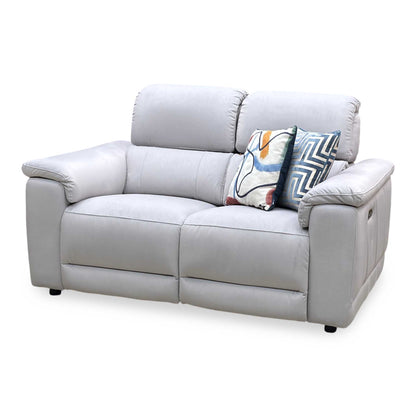‘Genius’ Bella Lead Grey 43451 Velvet Fabric 2 Seater Power Recliner Sofa with Power Headrests Furniture Village