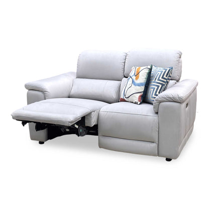 ‘Genius’ Bella Lead Grey 43451 Velvet Fabric 2 Seater Power Recliner Sofa with Power Headrests Furniture Village