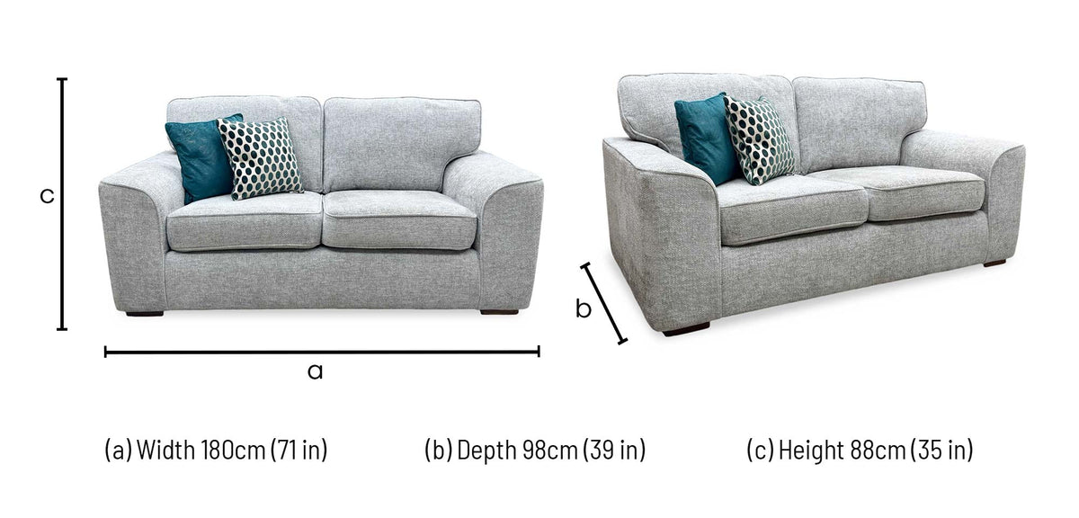 'Emilia' Silver Woven Fabric 2 Seater Sofa Furniture Village