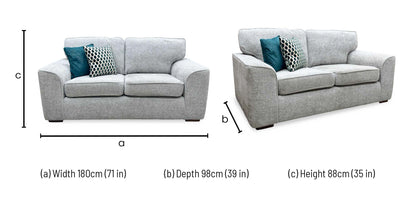 'Emilia' Silver Woven Fabric 2 Seater Sofa Furniture Village