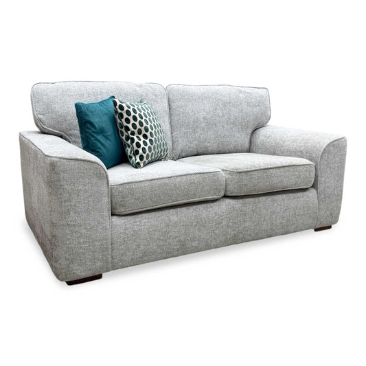 'Emilia' Silver Woven Fabric 2 Seater Sofa Furniture Village