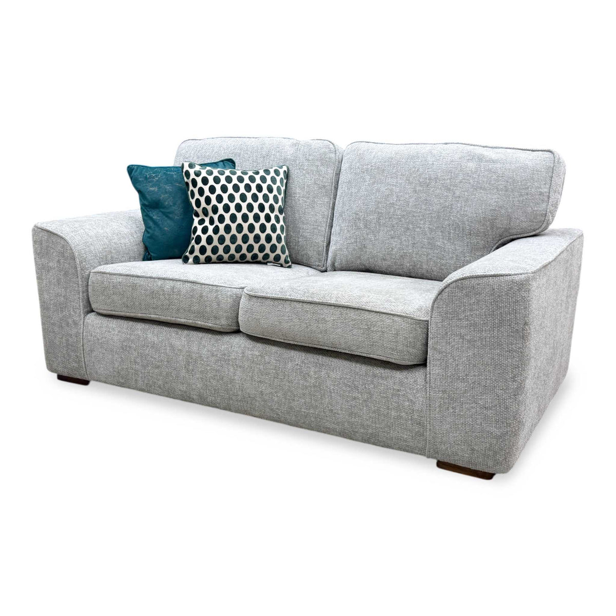 'Emilia' Silver Woven Fabric 2 Seater Sofa Furniture Village
