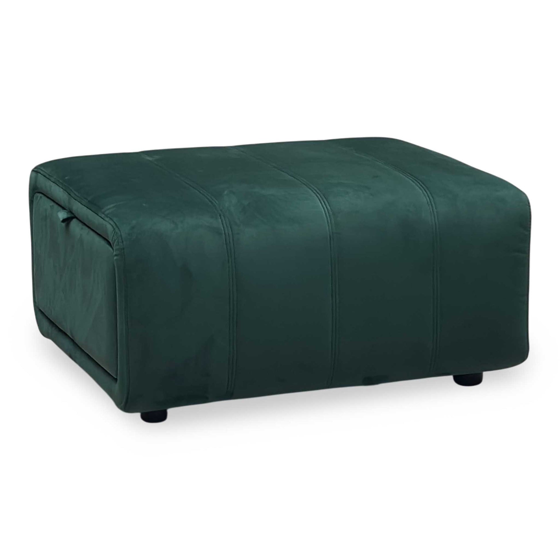 ‘Elphaba’ Opulence Bottle Green Velvet Fabric Storage Footstool Furniture Village