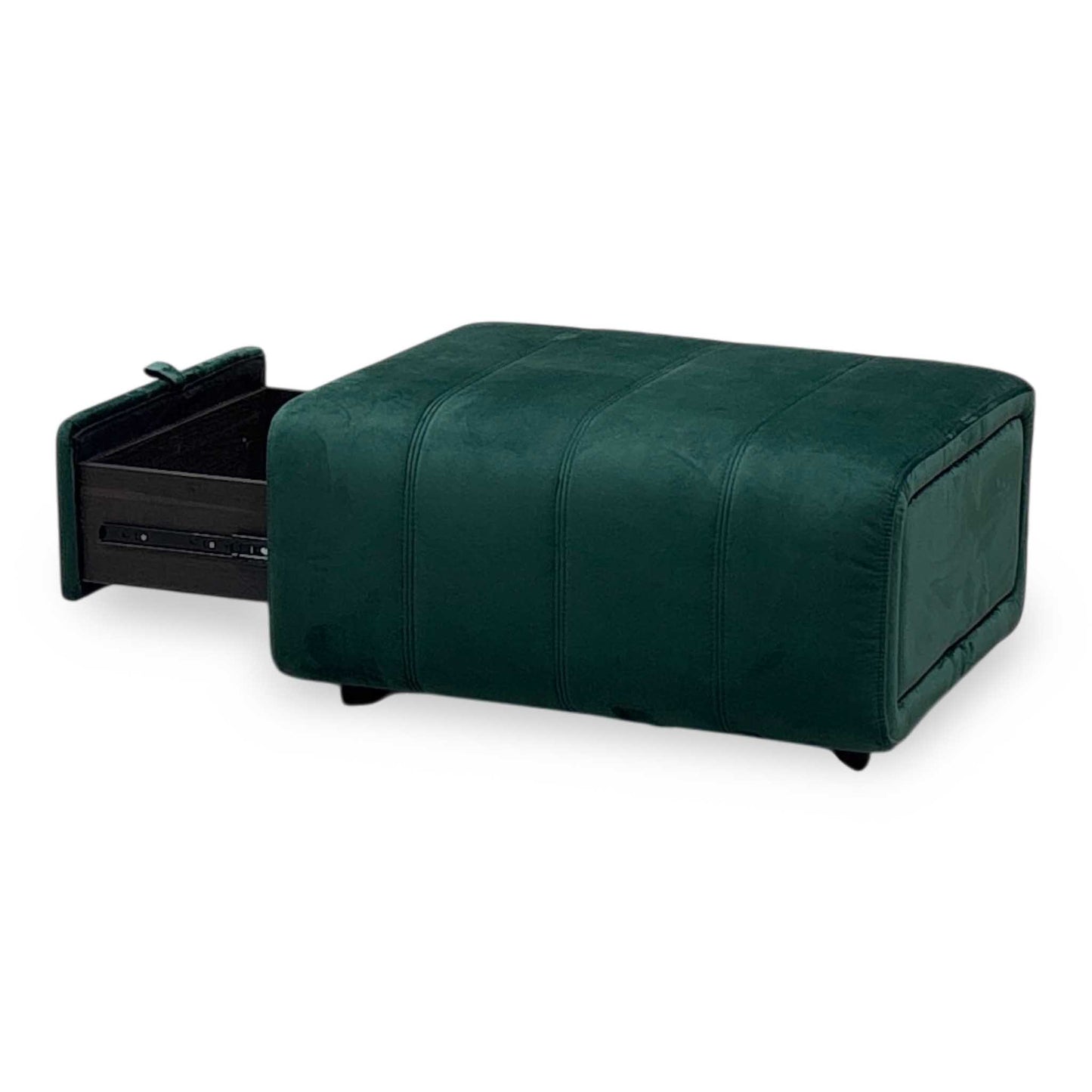 ‘Elphaba’ Opulence Bottle Green Velvet Fabric Storage Footstool Furniture Village