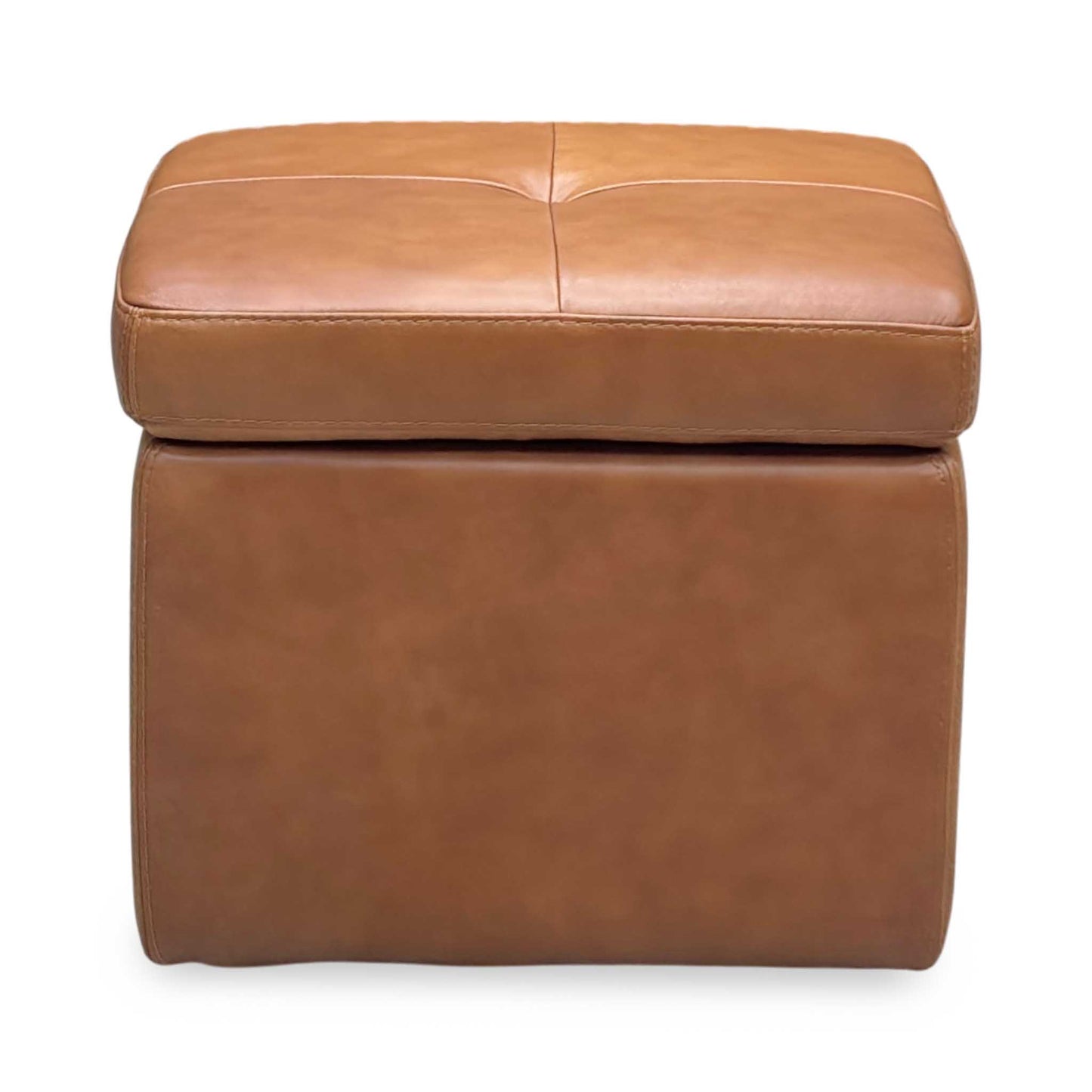 World of Leather ‘Easy Tray’ Nc-334e Pecan Brown Leather Storage Footstool Furniture Village