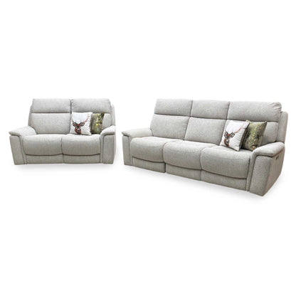 Comfort Story ‘Chill’ Fab-Mil-R120 Mink Fabric 3 + 2 Seater Power Recliner Sofa Set with Bluetooth Furniture Village