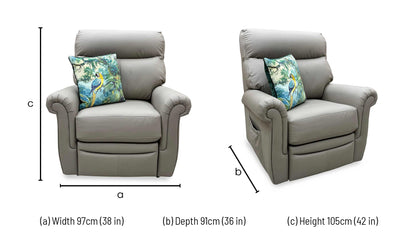 G Plan 'Avon' Grey Leather Lift and Rise Recliner Armchair Furniture Village