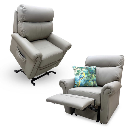 G Plan 'Avon' Grey Leather Lift and Rise Recliner Armchair Furniture Village
