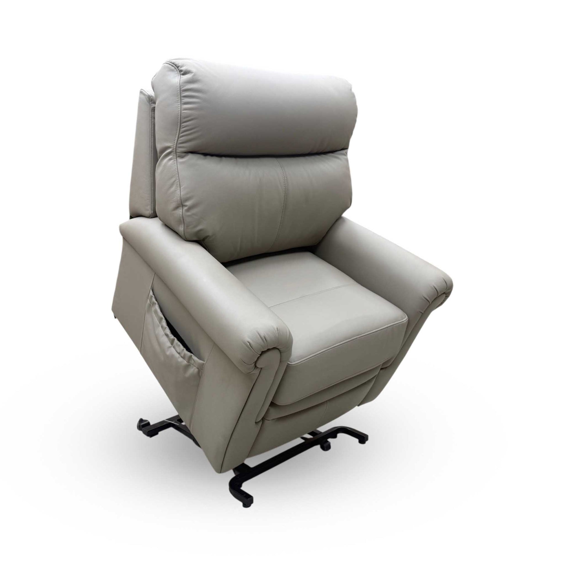 G Plan 'Avon' Grey Leather Lift and Rise Recliner Armchair Furniture Village