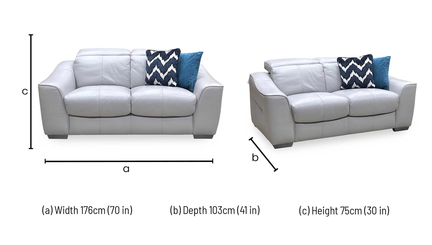 World of Leather ‘Xavier’ Hw-251e Grey Leather 2 Seater Sofa Furniture Village
