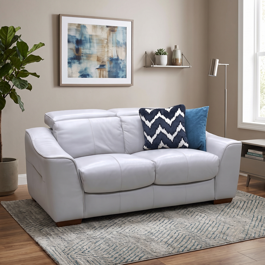 World of Leather ‘Xavier’ Hw-251e Grey Leather 2 Seater Sofa Furniture Village