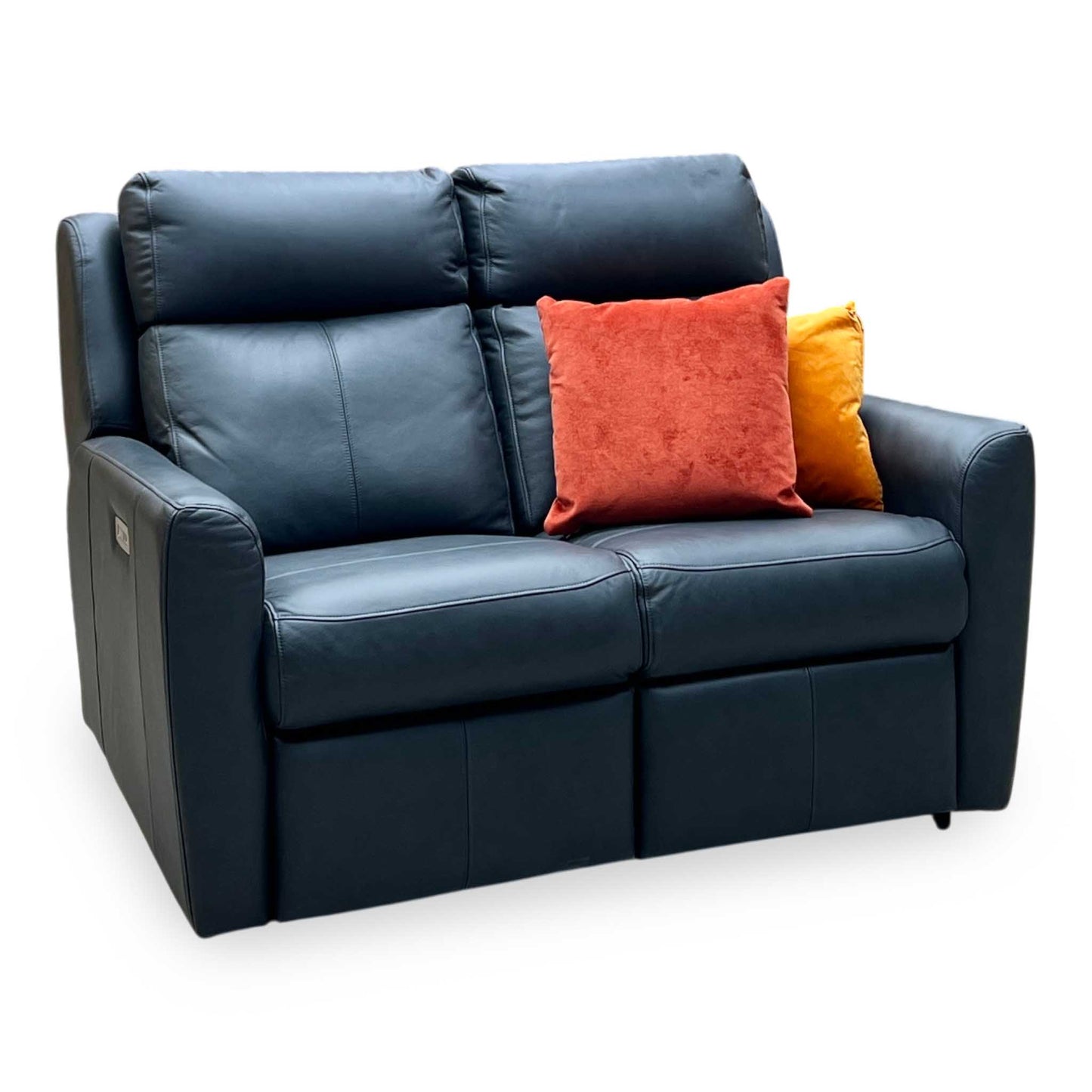 G Plan ‘Wren’ L852 Cambridge Petrol Blue Leather 2 Seater Power Recliner Sofa Furniture Village