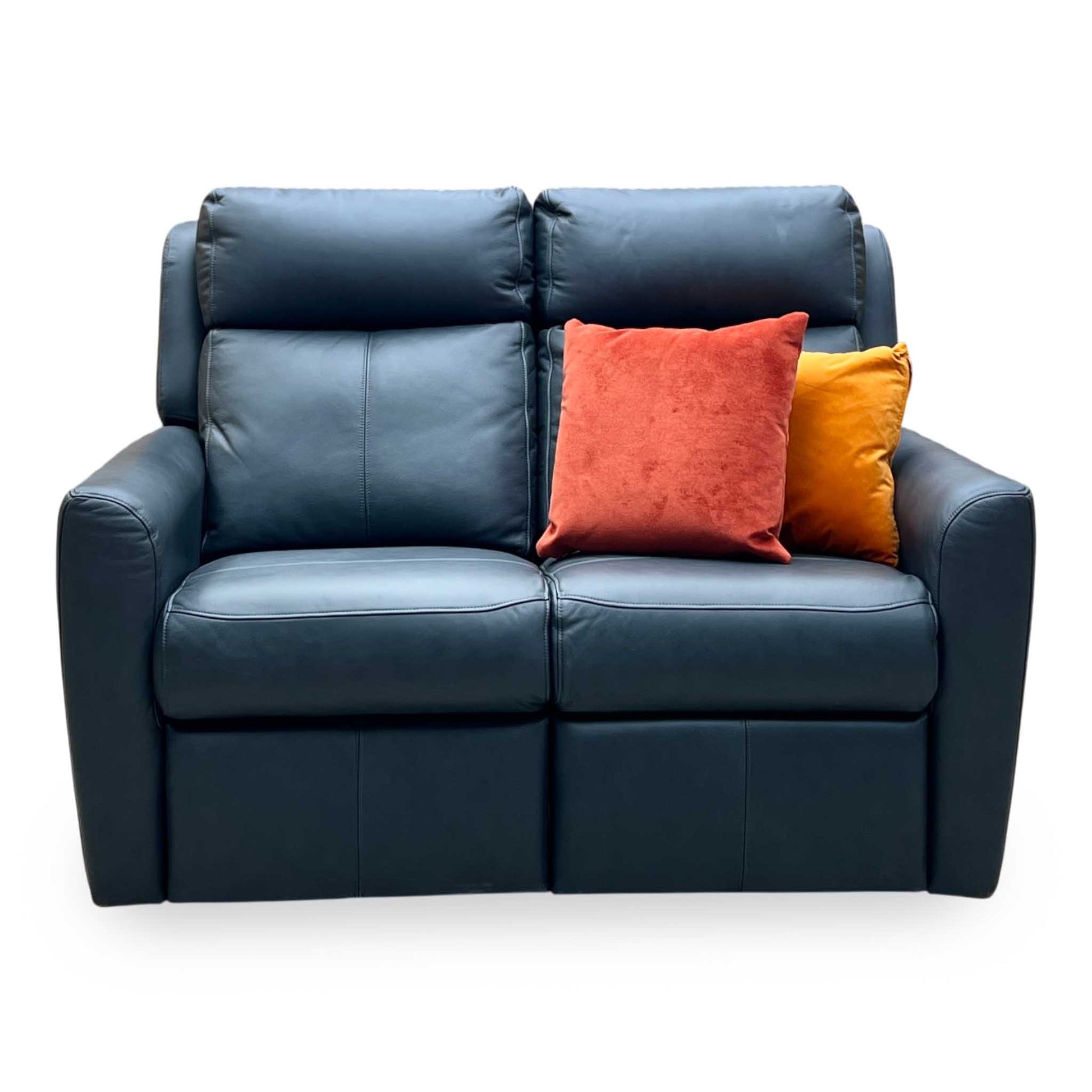 G Plan ‘Wren’ L852 Cambridge Petrol Blue Leather 2 Seater Power Recliner Sofa Furniture Village