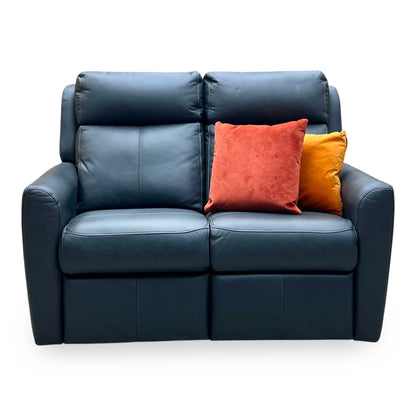 G Plan ‘Wren’ L852 Cambridge Petrol Blue Leather 2 Seater Power Recliner Sofa Furniture Village