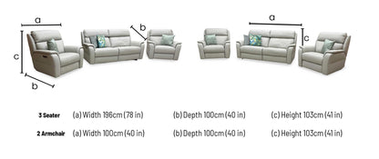 Nicoletti 'Vito' Torello Tortora 328 Grey Leather 3 Seater Power Recliner Sofa with Power Headrests and Power Lumbar + Power Chair + Power Chair Furniture Village