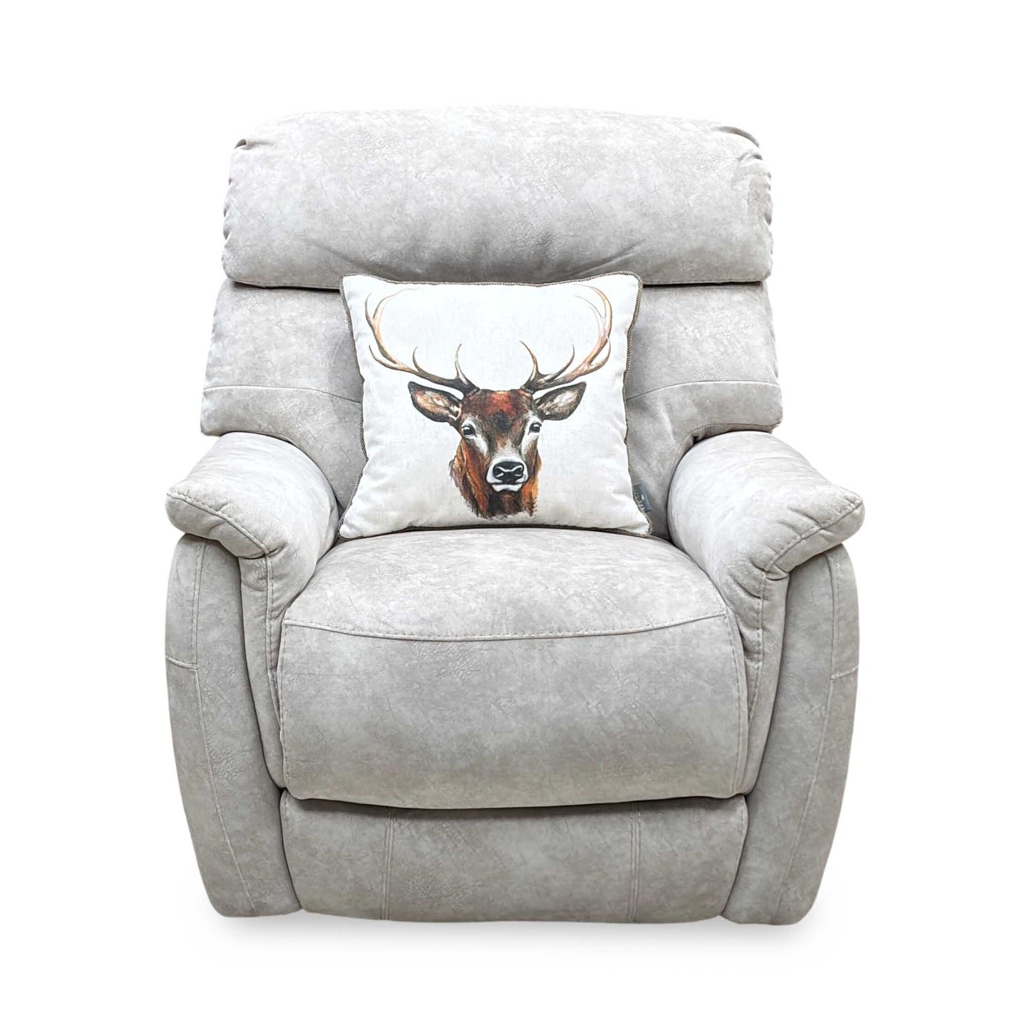'Chicago' Cream Velvet Fabric Power Recliner Chair Furniture Village
