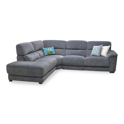 ‘Nova’ Sfa-Pey-R08 Graphite Grey Velvet Fabric Left Hand Facing Power Recliner Chaise End Sofa with Power Headrest Furniture Village