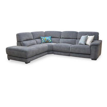‘Nova’ Sfa-Pey-R08 Graphite Grey Velvet Fabric Left Hand Facing Power Recliner Chaise End Sofa with Power Headrest Furniture Village