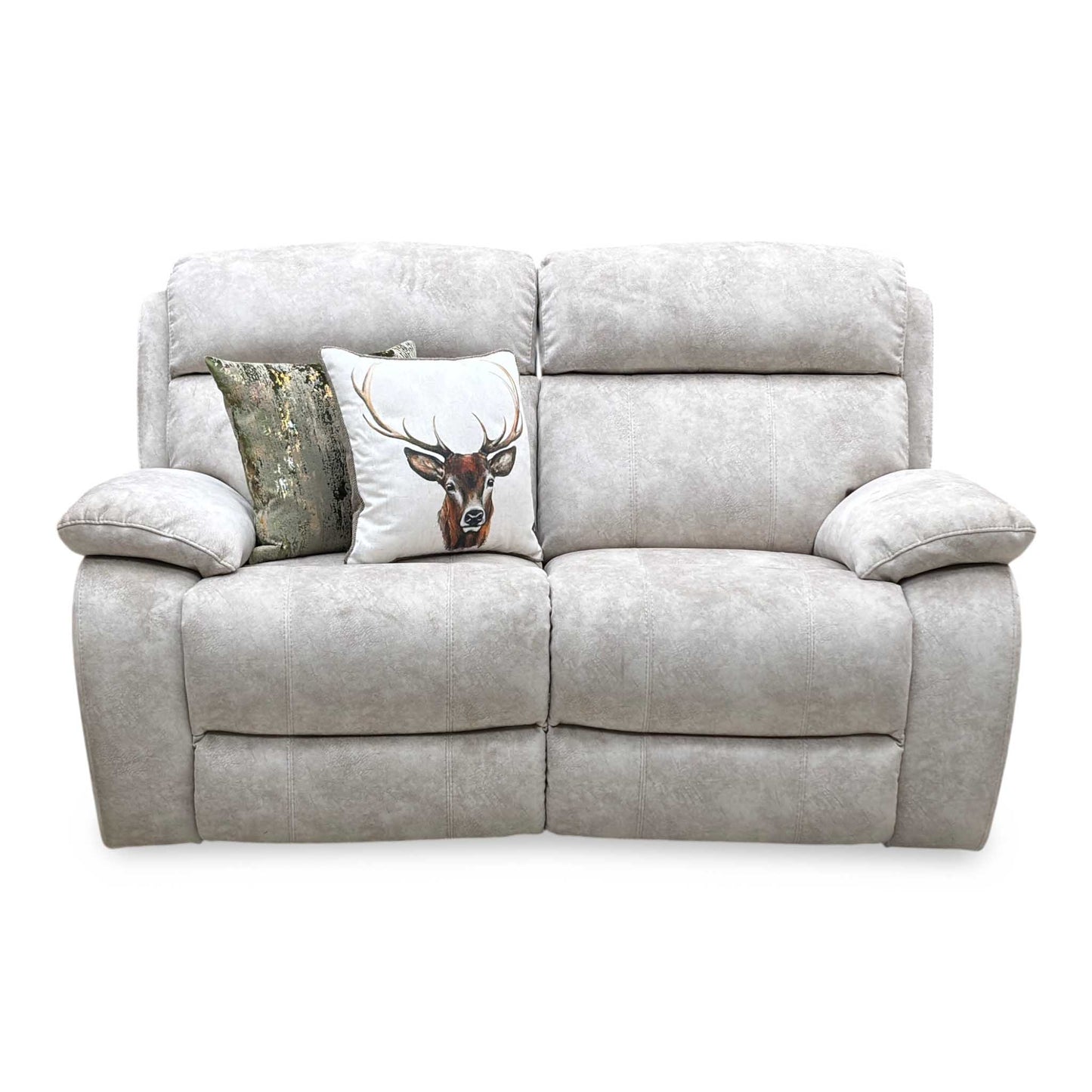 ‘Moreno’ Bfa-Bnn-R26 Cream Velvet Fabric 2 Seater Power Recliner Sofa Furniture Village