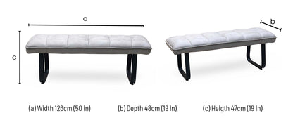 ‘Luno’ Taupe Faux Leather Low Bench Furniture Village