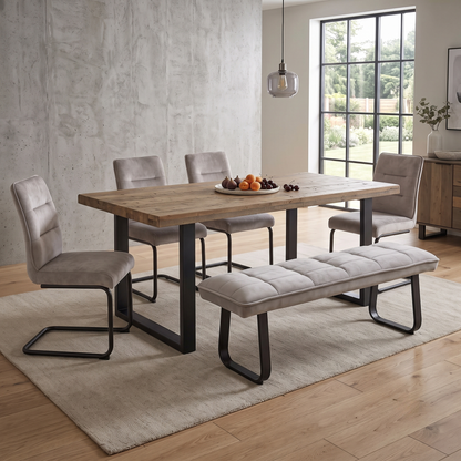 ‘Luno’ Taupe Faux Leather Low Bench Furniture Village