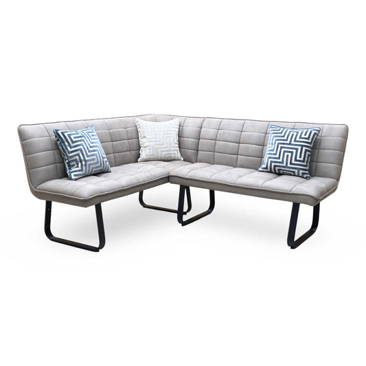 ‘Luno’ Taupe Faux Leather Left Hand Facing Corner Bench Furniture Village