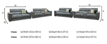 ‘Genius’ Dexter Moss Green Velvet Fabric 3 Seater Power Recliner + 3 Seater Power Recliner Media Sofa Set with Power Headrest, Power Lumbar and Bluetooth Speakers Furniture Village