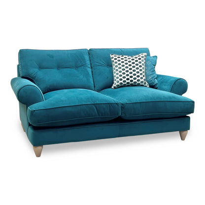 The Lounge Co. ‘Bronwyn’ Eve259 Evening Teal Fabric 2.5 Seater Classic Back Sofa Furniture Village