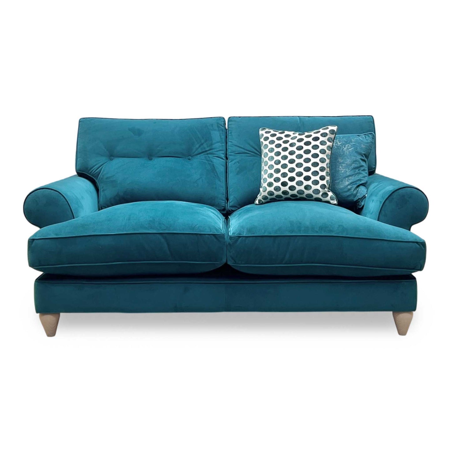 The Lounge Co. ‘Bronwyn’ Eve259 Evening Teal Fabric 2.5 Seater Classic Back Sofa Furniture Village