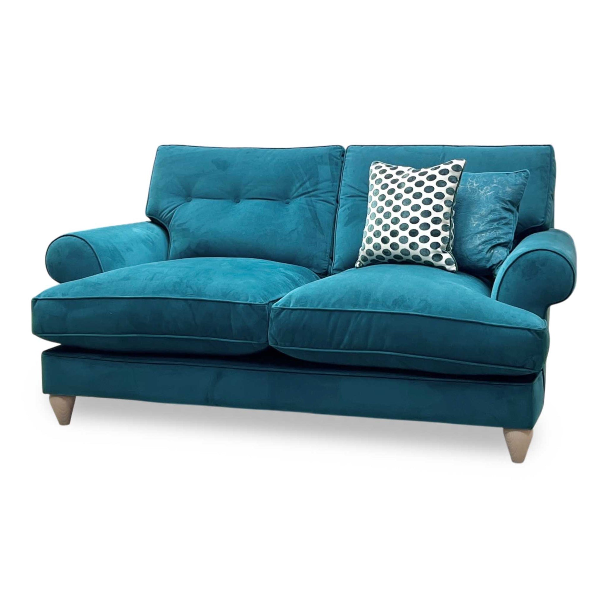 The Lounge Co. ‘Bronwyn’ Eve259 Evening Teal Fabric 2.5 Seater Classic Back Sofa Furniture Village