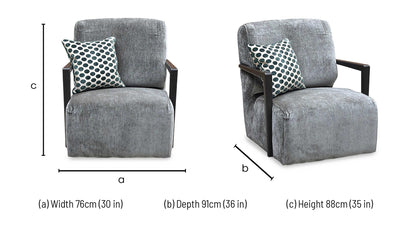 ‘Aphrodite’ California Stone Dw Grey Fabric Accent Swivel Chair Furniture Village