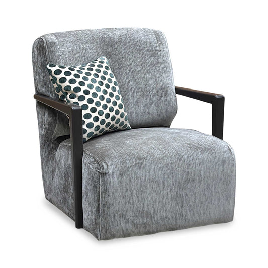 ‘Aphrodite’ California Stone Dw Grey Fabric Accent Swivel Chair Furniture Village