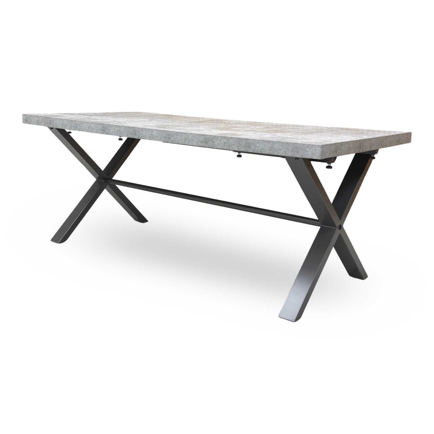 'Moon' Grey Concrete Effect Large 190cm Fixed Dining Table Furniture Village