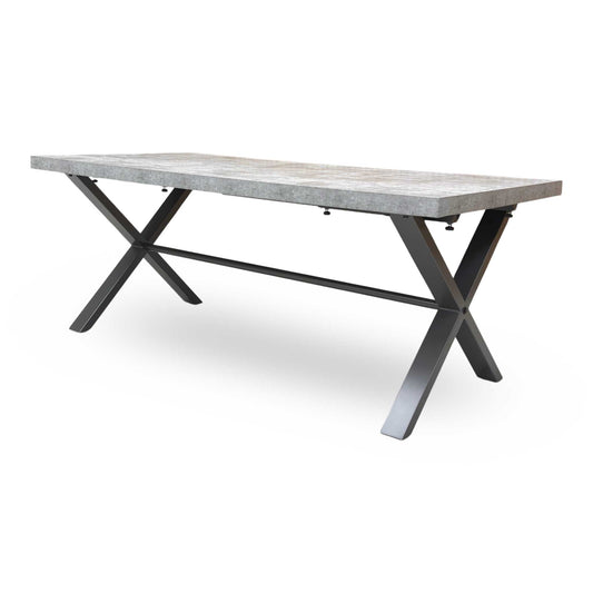 'Moon' Grey Concrete Effect Large 190cm Fixed Dining Table Furniture Village