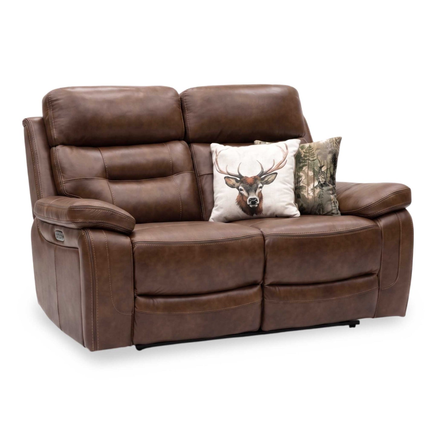 'Brandon’ Brown Full Leather 2 Seater Power Recliner Sofa Thornbrook (a Joseph James brand)