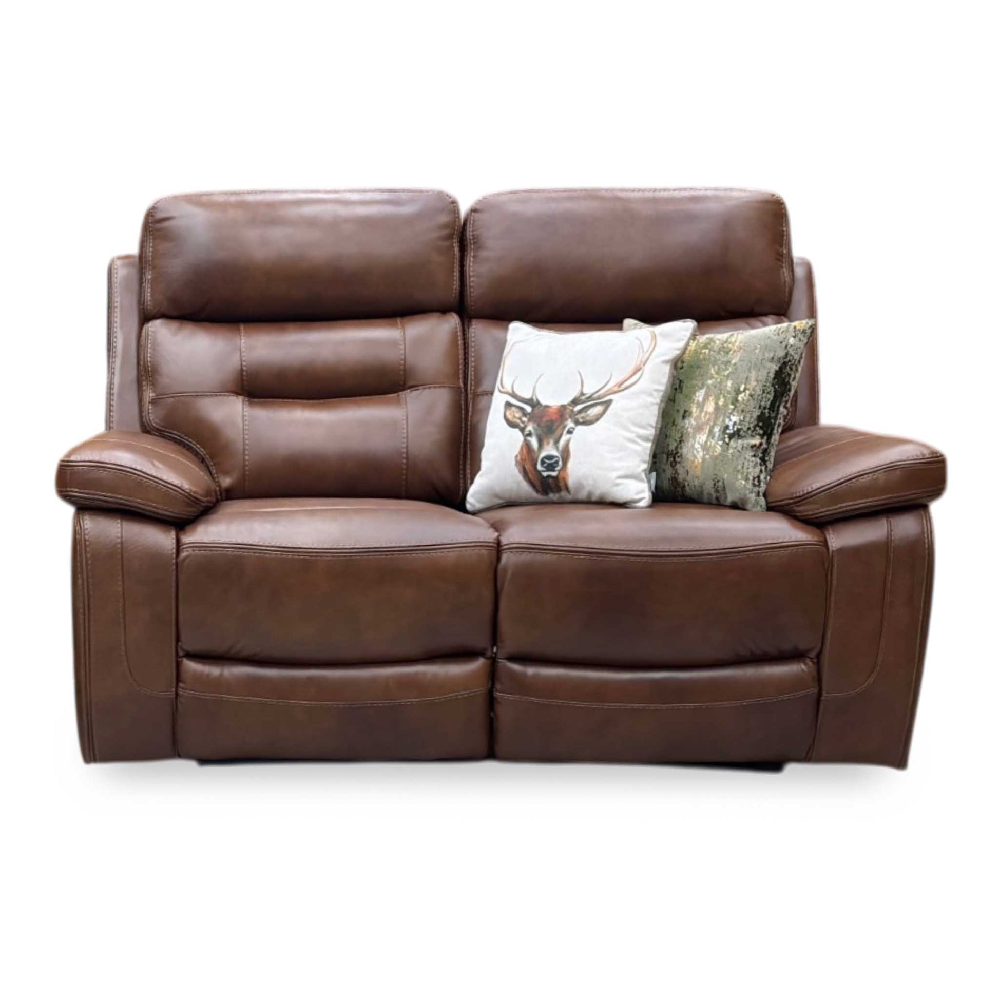 'Brandon’ Brown Full Leather 2 Seater Power Recliner Sofa Thornbrook (a Joseph James brand)