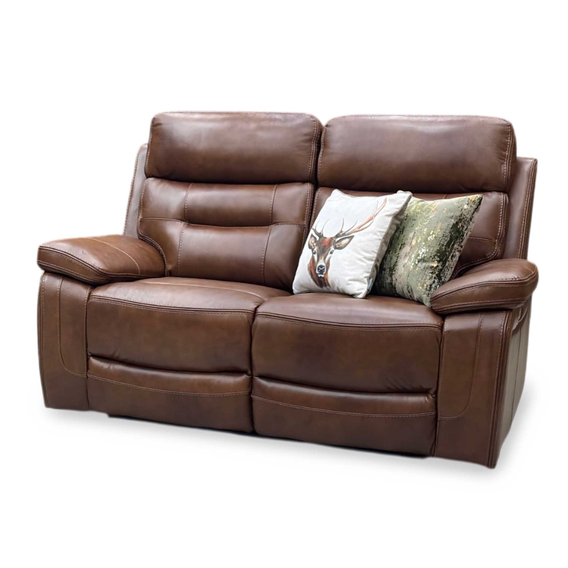 'Brandon’ Brown Full Leather 2 Seater Power Recliner Sofa Thornbrook (a Joseph James brand)