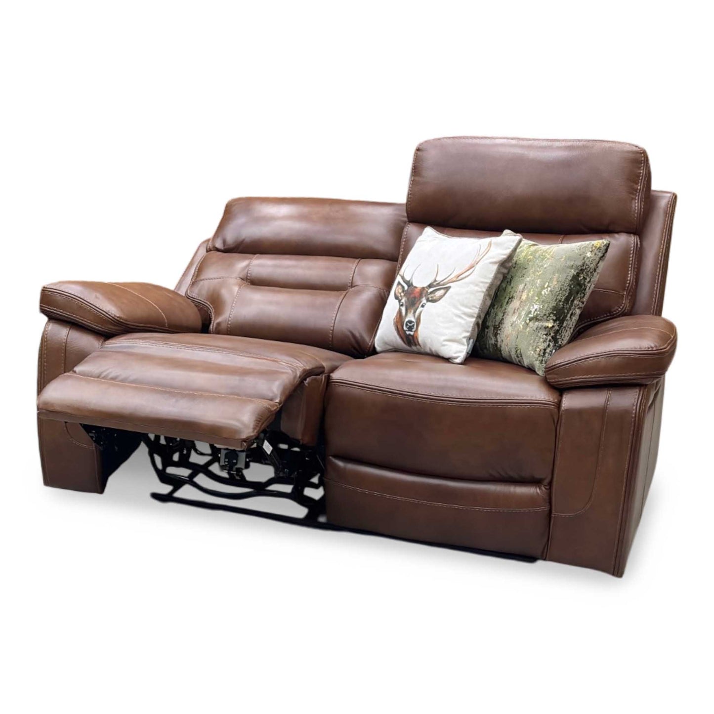'Brandon’ Brown Full Leather 2 Seater Power Recliner Sofa Thornbrook (a Joseph James brand)
