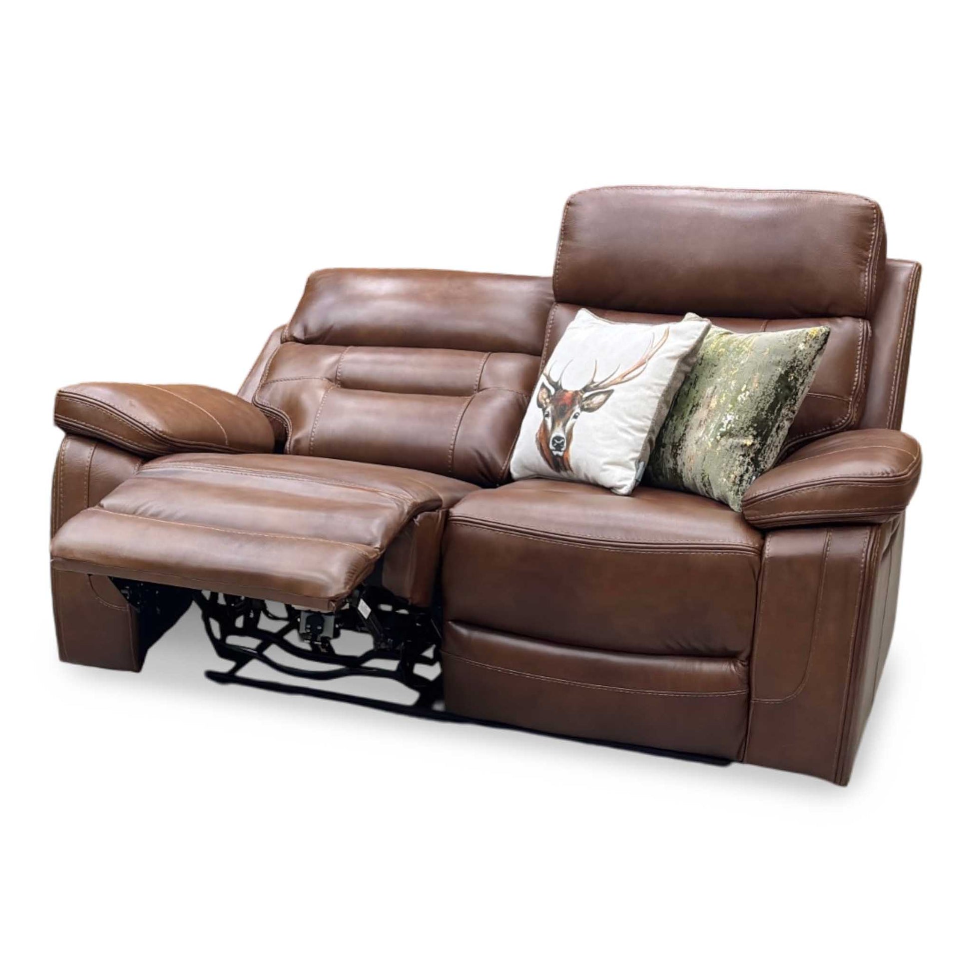 'Brandon’ Brown Full Leather 2 Seater Power Recliner Sofa Thornbrook (a Joseph James brand)