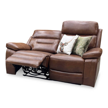 'Brandon’ Brown Full Leather 2 Seater Power Recliner Sofa Thornbrook (a Joseph James brand)