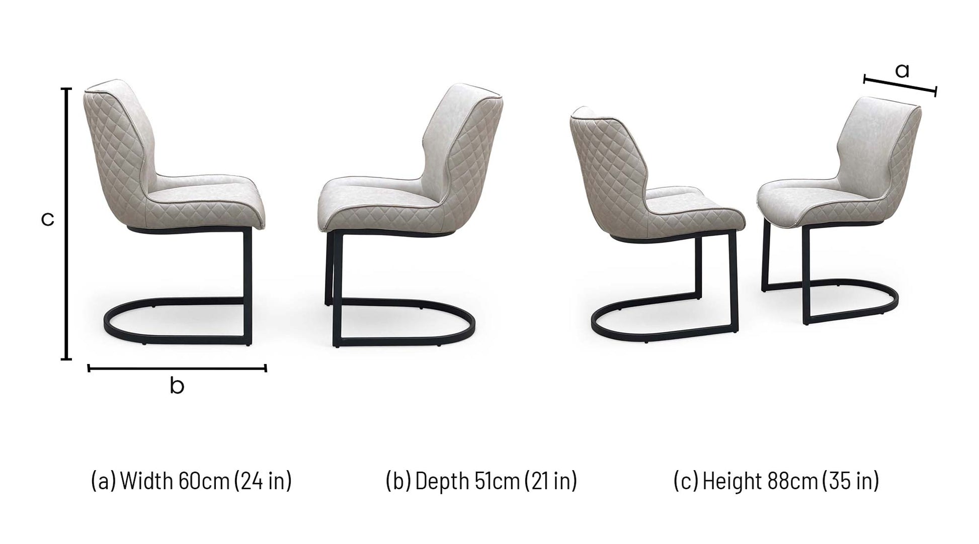 ‘Cupra’ Taupe Faux Leather Set of 2 Cantilever Dining Chairs Furniture Village