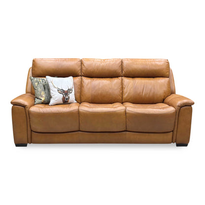 Comfort Story ‘Chill’ Saddle Brown Leather 3 Seater Sofa Furniture Village