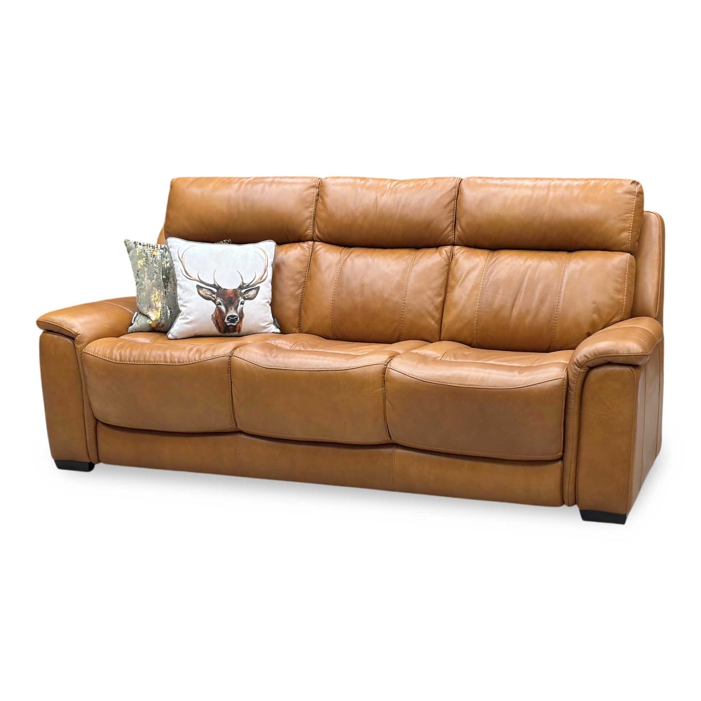 Comfort Story ‘Chill’ Saddle Brown Leather 3 Seater Sofa Furniture Village