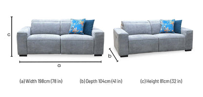 ‘Venosa’ Grey Fabric 3 Seater Power Recliner Sofa Very.com