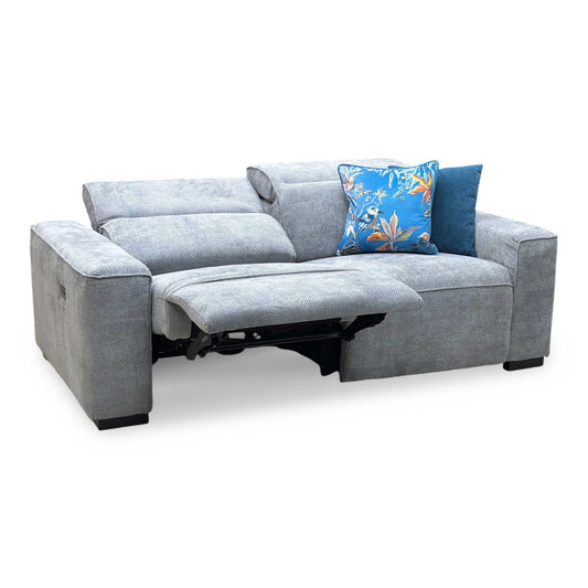 ‘Venosa’ Grey Fabric 3 Seater Power Recliner Sofa Very.com