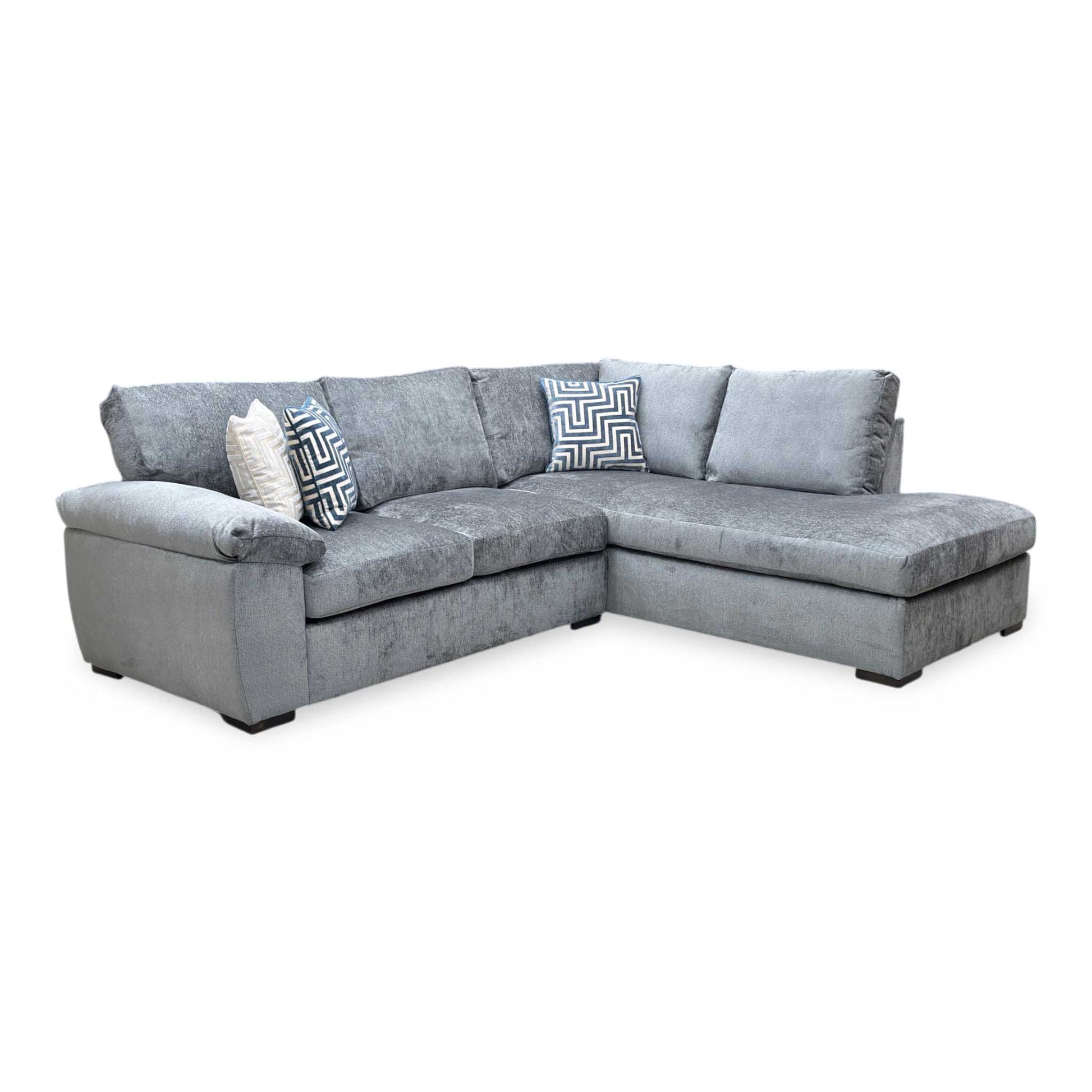 ‘Salerno’ Grey Fabric Right Hand Facing Corner Chaise Sofa Very.com
