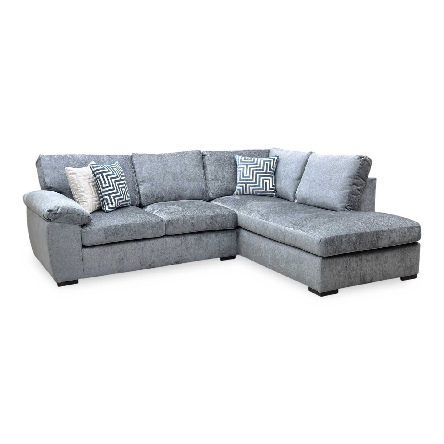 ‘Salerno’ Grey Fabric Right Hand Facing Corner Chaise Sofa Very.com