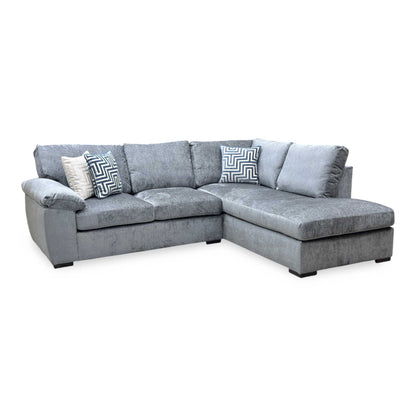‘Salerno’ Grey Fabric Right Hand Facing Corner Chaise Sofa Very.com